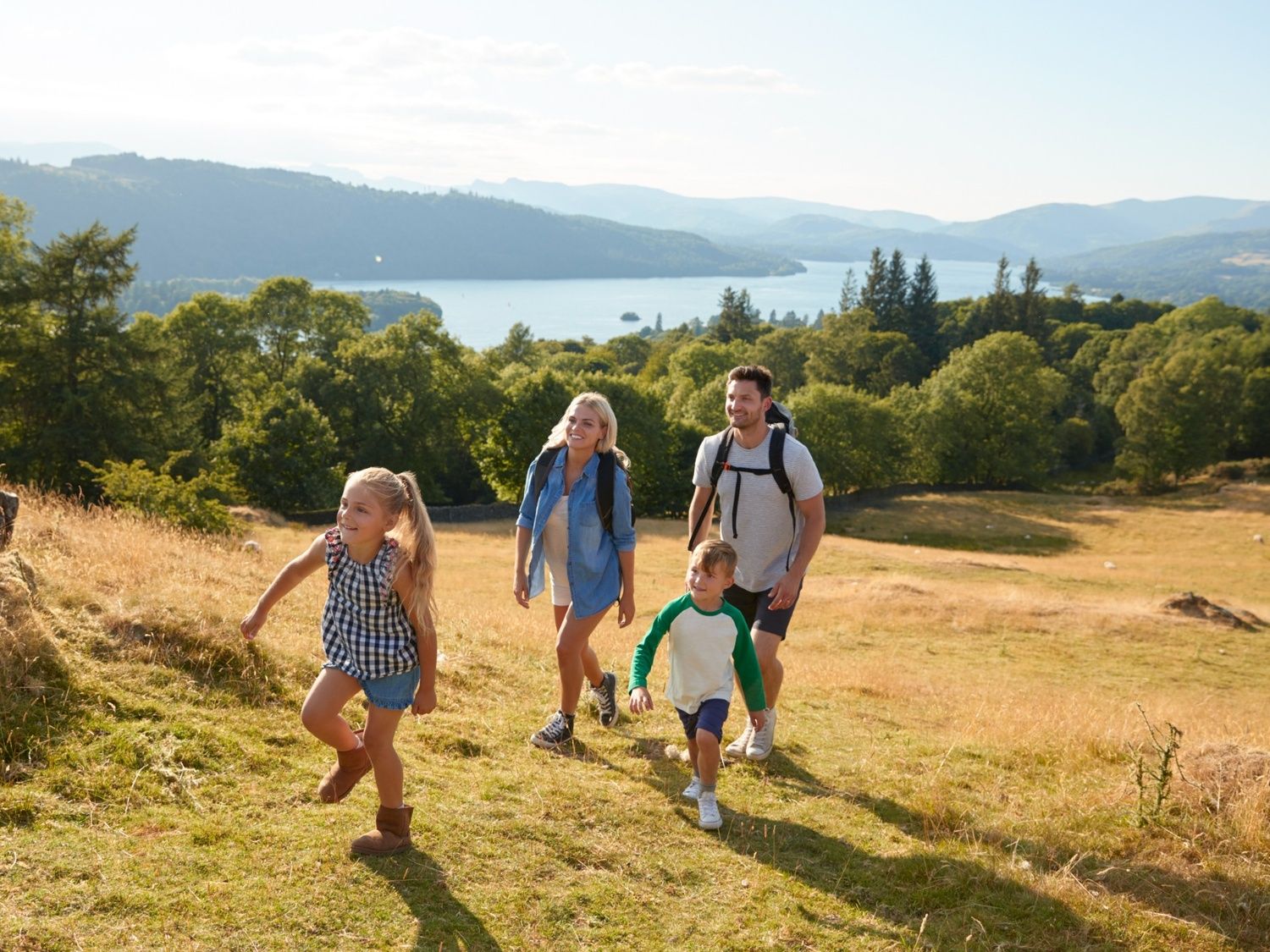 A family walking in the Lake District